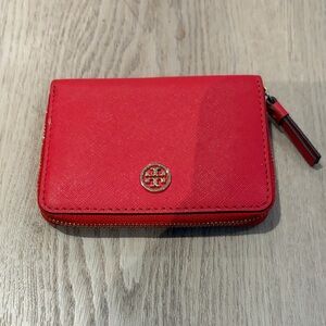 Tory Burch Red Zip-Around Wallet